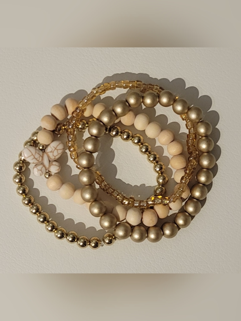 Hand Crafted Stretch Beaded Bracelet Set of 4